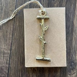 POTTERY BARN Petite Metal Vine Letter "I”Ornament